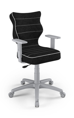 Entelo Ergonomiczne krzesło biurkowe dla dzieci Duo czarne szara podstawa