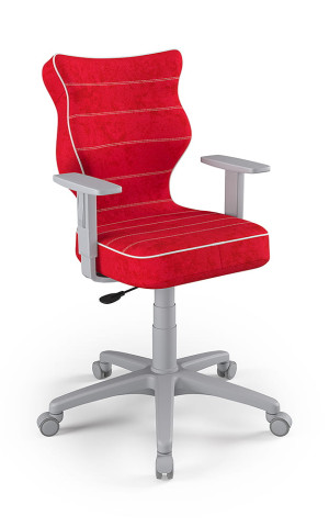 Entelo Ergonomiczne krzesło biurkowe dla dzieci Duo czerwone szara podstawa