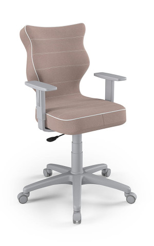 Entelo Ergonomiczne krzesło biurkowe dla dzieci Duo różowe szara podstawa
