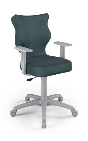 Entelo Ergonomiczne krzesło biurkowe dla dzieci Duo niebieskie szara podstawa
