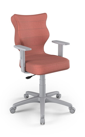 Entelo Ergonomiczne krzesło biurkowe dla dzieci Duo różowe szara podstawa