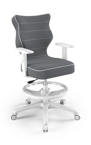 Entelo Ergonomiczne krzesło biurkowe dla dzieci Duo ciemny szary biała podstawa