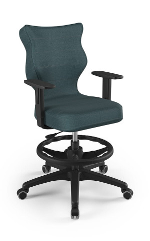 Entelo Ergonomiczne krzesło biurkowe dla dzieci Duo niebieskie czarna podstawa