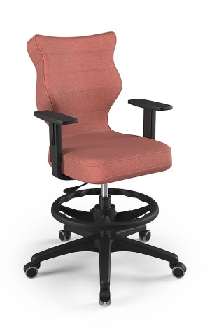 Entelo Ergonomiczne krzesło biurkowe dla dzieci Duo różowe czarna podstawa