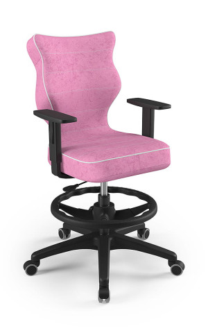 Entelo Ergonomiczne krzesło biurkowe dla dzieci Duo różowe czarna podstawa