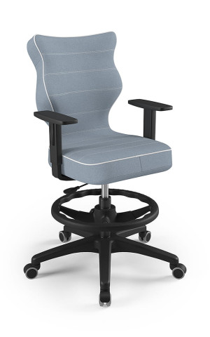 Entelo Ergonomiczne krzesło biurkowe dla dzieci Duo niebieskie czarna podstawa