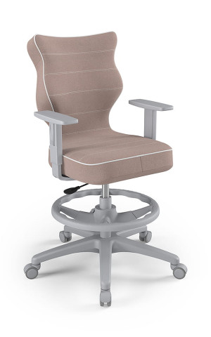 Entelo Ergonomiczne krzesło biurkowe dla dzieci Duo różowe szara podstawa