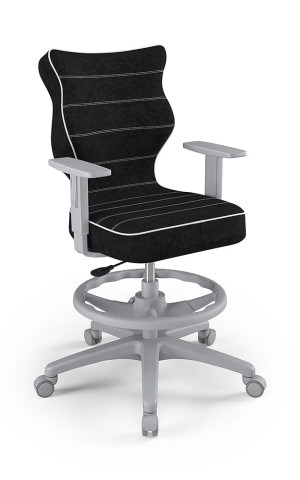 Entelo Ergonomiczne krzesło biurkowe dla dzieci Duo czarne szara podstawa