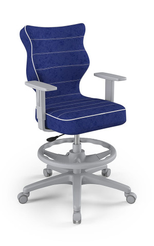 Entelo Ergonomiczne krzesło biurkowe dla dzieci Duo niebieskie szara podstawa