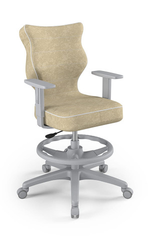 Entelo Ergonomiczne krzesło biurkowe dla dzieci Duo beżowe szara podstawa