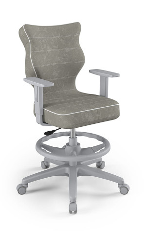 Entelo Ergonomiczne krzesło biurkowe dla dzieci Duo szare szara podstawa