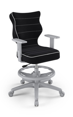 Entelo Ergonomiczne krzesło biurkowe dla dzieci Duo czarne szara podstawa