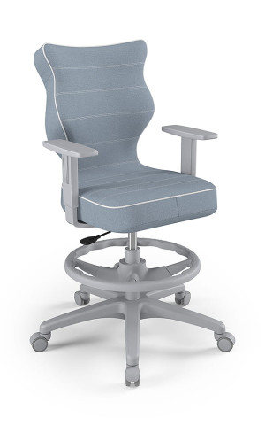 Entelo Ergonomiczne krzesło biurkowe dla dzieci Duo niebieskie szara podstawa