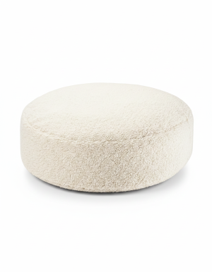 Wigiwama Dziecięca okrągła pufa Cream White