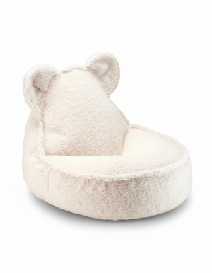 Wigiwama Dziecięca pufa Bear Cream White