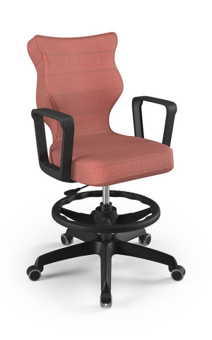 Entelo Ergonomiczne krzesło biurkowe dla dzieci Norm różowe czarna podstawa