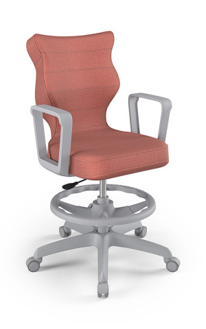 Entelo Ergonomiczne krzesło biurkowe dla dzieci Norm różowe szara podstawa