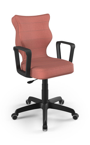 Entelo Ergonomiczne krzesło biurkowe dla dzieci Norm różowe czarna podstawa