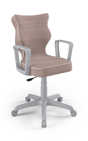 Entelo Ergonomiczne krzesło biurkowe dla dzieci Norm różowe szara podstawa