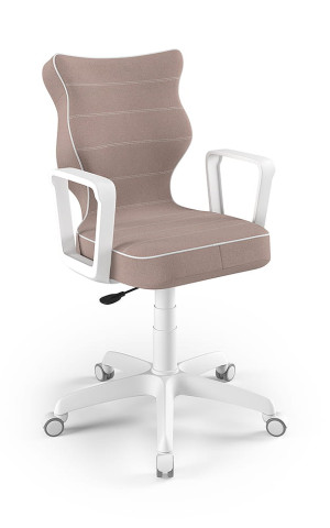 Entelo Ergonomiczne krzesło biurkowe dla dzieci Norm różowe biała podstawa
