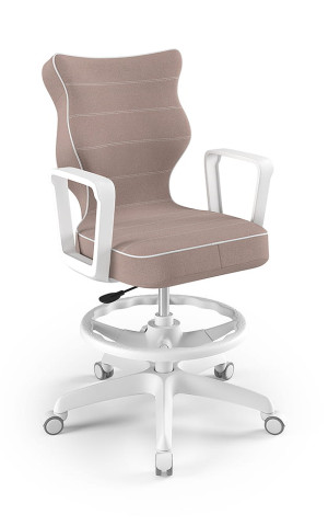 Entelo Ergonomiczne krzesło biurkowe dla dzieci Norm różowe biała podstawa
