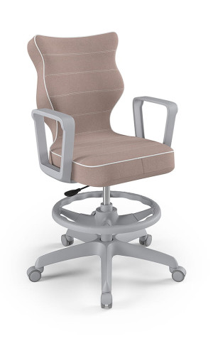 Entelo Ergonomiczne krzesło biurkowe dla dzieci Norm różowe szara podstawa