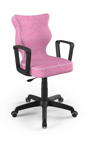 Entelo Ergonomiczne krzesło biurkowe dla dzieci Norm różowe czarna podstawa