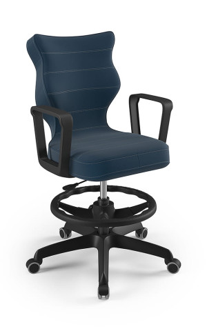 Entelo Ergonomiczne krzesło biurkowe dla dzieci Norm granatowe czarna podstawa