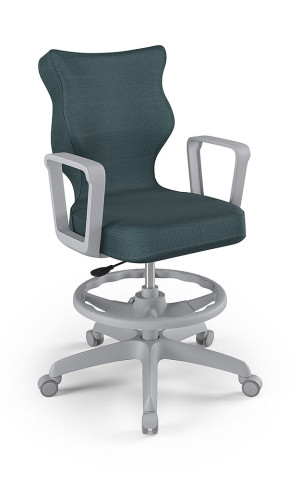 Entelo Ergonomiczne krzesło biurkowe dla dzieci Norm niebieskie szara podstawa