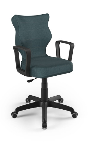 Entelo Ergonomiczne krzesło biurkowe dla dzieci Norm niebieskie czarna podstawa