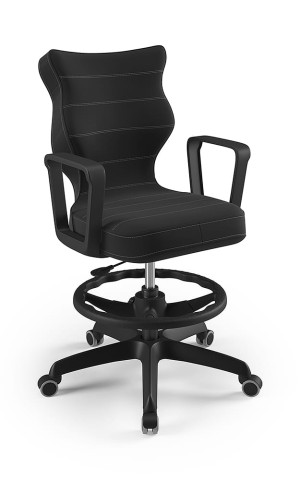 Entelo Ergonomiczne krzesło biurkowe dla dzieci Norm czarne czarna podstawa