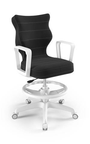 Entelo Ergonomiczne krzesło biurkowe dla dzieci Norm czarne biała podstawa