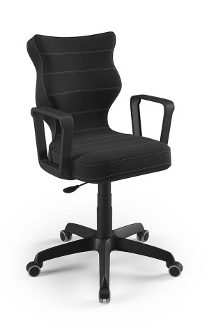 Entelo Ergonomiczne krzesło biurkowe dla dzieci Norm czarne czarna podstawa