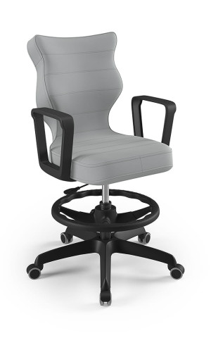 Entelo Ergonomiczne krzesło biurkowe dla dzieci Norm szare czarna podstawa
