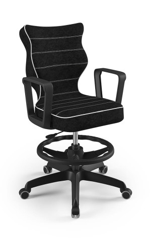 Entelo Ergonomiczne krzesło biurkowe dla dzieci Norm czarne czarna podstawa