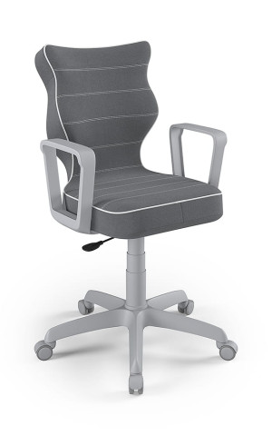 Entelo Ergonomiczne krzesło biurkowe dla dzieci Norm ciemny szary szara podstawa