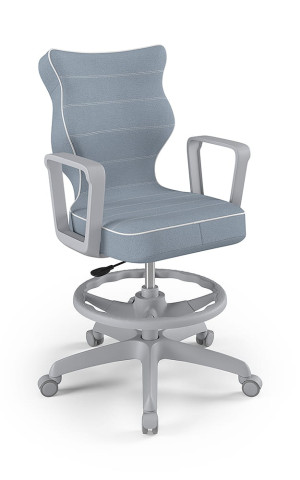 Entelo Ergonomiczne krzesło biurkowe dla dzieci Norm niebieskie szara podstawa