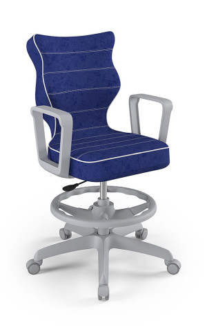 Entelo Ergonomiczne krzesło biurkowe dla dzieci Norm niebieskie szara podstawa