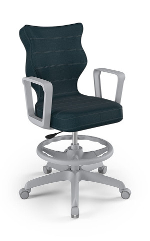 Entelo Ergonomiczne krzesło biurkowe dla dzieci Norm granatowe szara podstawa