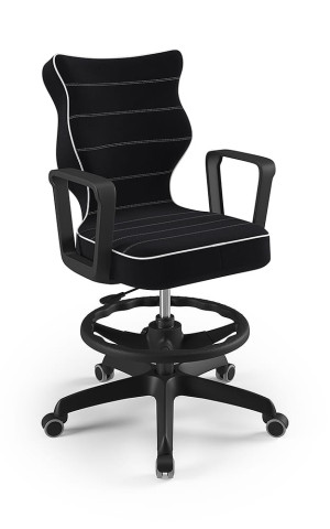 Entelo Ergonomiczne krzesło biurkowe dla dzieci Norm czarne czarna podstawa