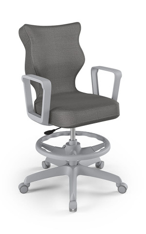 Entelo Ergonomiczne krzesło biurkowe dla dzieci Norm ciemny szary szara podstawa