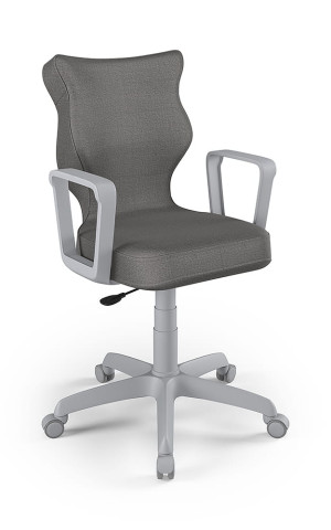 Entelo Ergonomiczne krzesło biurkowe dla dzieci Norm ciemny szary szara podstawa