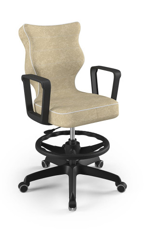Entelo Ergonomiczne krzesło biurkowe dla dzieci Norm beżowe czarna podstawa