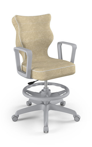 Entelo Ergonomiczne krzesło biurkowe dla dzieci Norm beżowe szara podstawa
