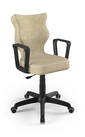 Entelo Ergonomiczne krzesło biurkowe dla dzieci Norm beżowe czarna podstawa