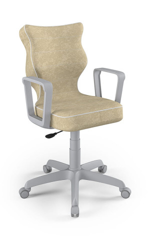 Entelo Ergonomiczne krzesło biurkowe dla dzieci Norm ciemny szary szara podstawa