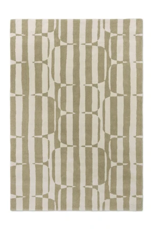 Dywan Beżowy z Geometrycznym Wzorem - LOHKO STRIPE PEBBLE