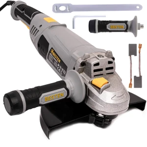 Szlifierka kątowa 230 mm 2400 W BESTEN BE-2930 – Soft Start, 6500 obr/min, rękojeść obrotowa, zestaw z akcesoriami