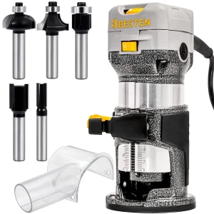 Frezarka do drewna górnowrzecionowa + frezy BESTEN BE-2536 30 000 RPM, zestaw 5 frezów + walizka ABS