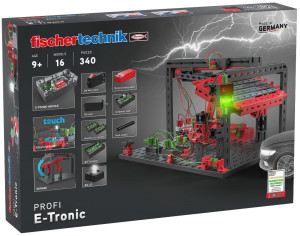 Fischertechnik E-Tronic zestaw edukacyjny elektronika klocki konstrukcyjne 16 modeli 340 el.